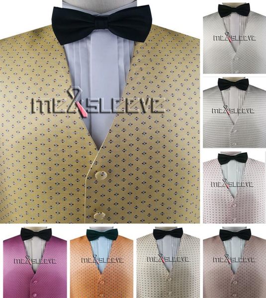 

men's vests silk dress waistcoat for wedding/tuxedo/suit, Black;white