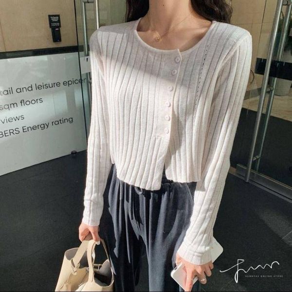 

women's knits & tees autumn chic oblique breasted knitted cardigan thin korean style, White