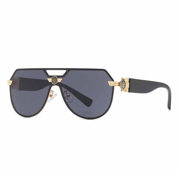 

sunglasses european and american personality one piece fashion trend for men rimless sun visor, White;black