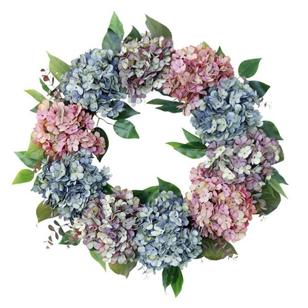 

decorative flowers & wreaths 22inch hydrangea wreath for front door - handmade rustic floral fall wall window wedding home decor