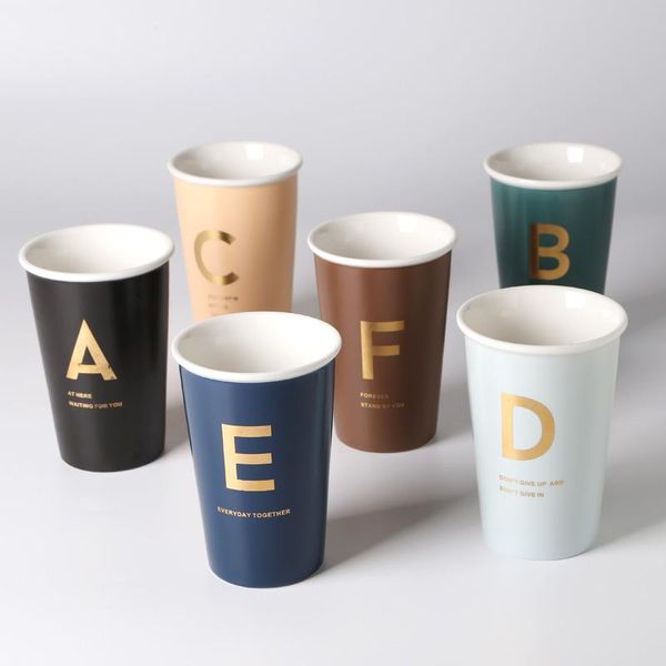 

mugs modern minimalist nordic matte coffee cup english letter no office ceramic water custom logo