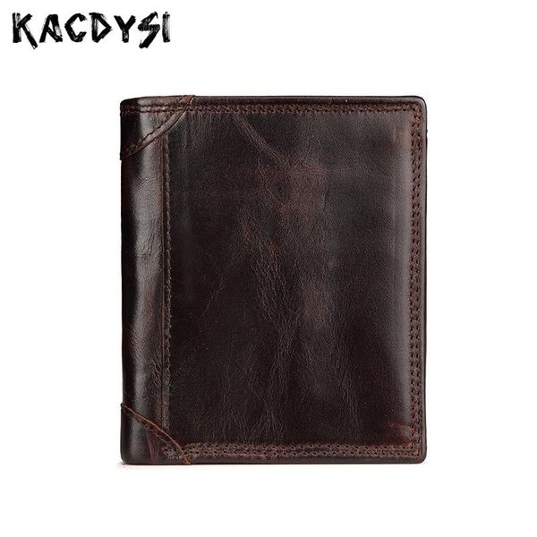 

wallets 2021 genuine oil wax leather men vintage man wallet holder cowhide short bifold purse mens coin pocket money clips, Red;black