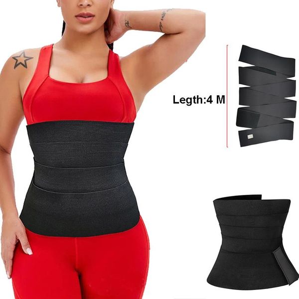 

women's shapers bandage wrap waist trainer shaperwear belt women slimming tummy corset stretch bands cincher body shaper, Black;white