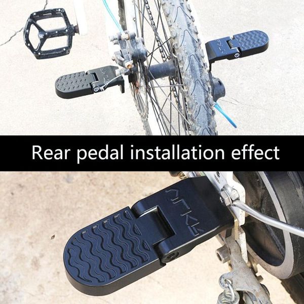 

bike pedals 1 pair folding safety durable easy to use aluminum alloy footrest foot rest rear seat pedal for bicycle cycling mtb non-slip