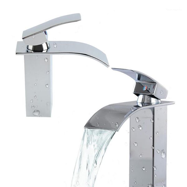

bathroom installation waterfall basin faucet and cold water mixer sink faucets1
