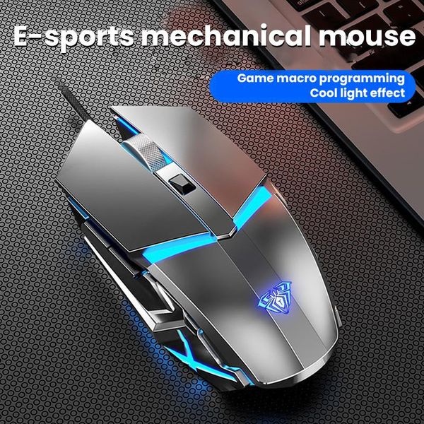 

mice wired gaming mouse usb computer 2400dpi 6 buttons optical ergonomics rgb blacklight for pc lap