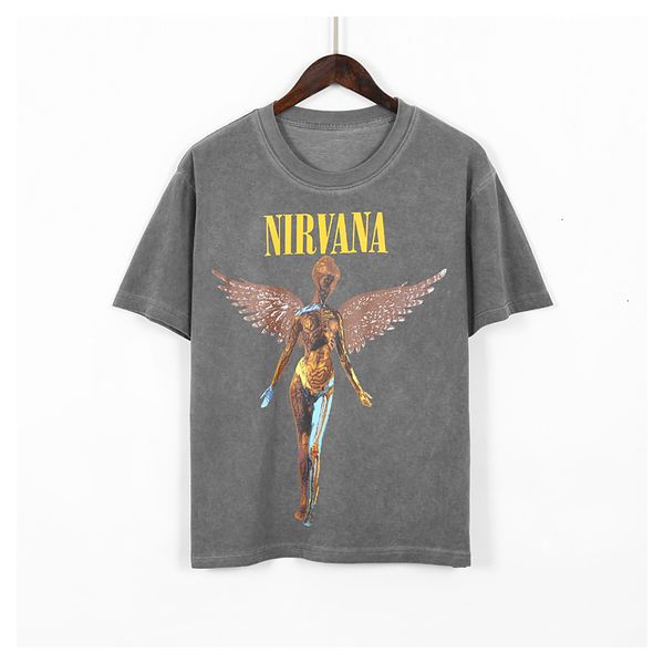 

2021 summer new men's t-shirts nirvana graphic casual short sleeve retro hip hop t shirt fashion street clothing tees 7sv3, White;black