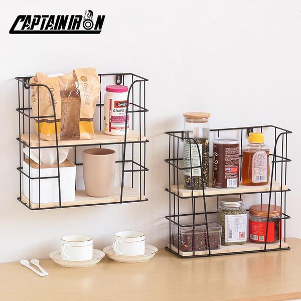

captainiron wall hanging decorative shelf iron double layer wall shelves home storage organizer for home decor metal decoration