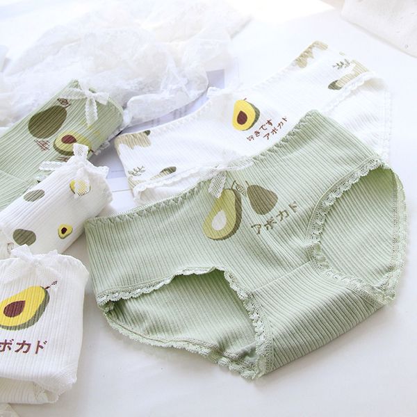 

korea style avocado cherry fruit women's slippers needless underwear cute ruffle bows slips girls lingerie vetersluing up thongs, Black;pink
