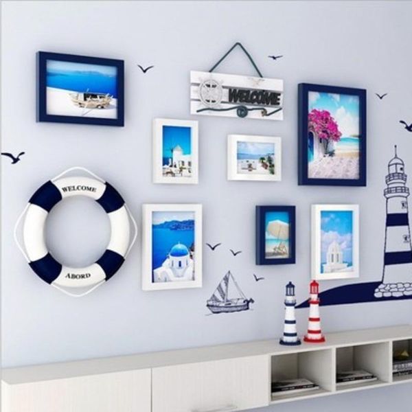 

frames mediterranean style po wall frame wood creative combination corridor hanging gifts for children