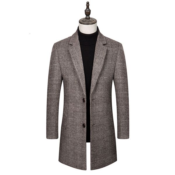 

men's wool & blends long coat of wool and male mixtures, mostly thick for autumn casual business winter, , rt1d, Black