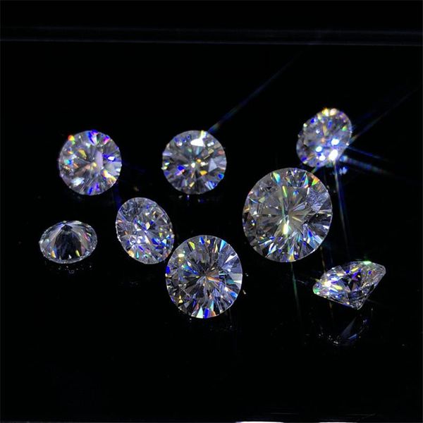 

extremely white d color loose moissanite round brilliant cut diamond test past vvs1 moissanites beads for wedding rings making