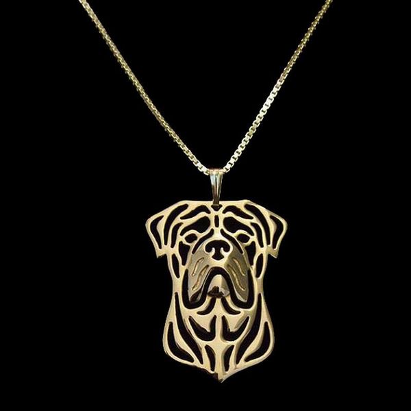 

pendant necklaces women's bull mastiff jewelry lover's metal dog drop, Silver