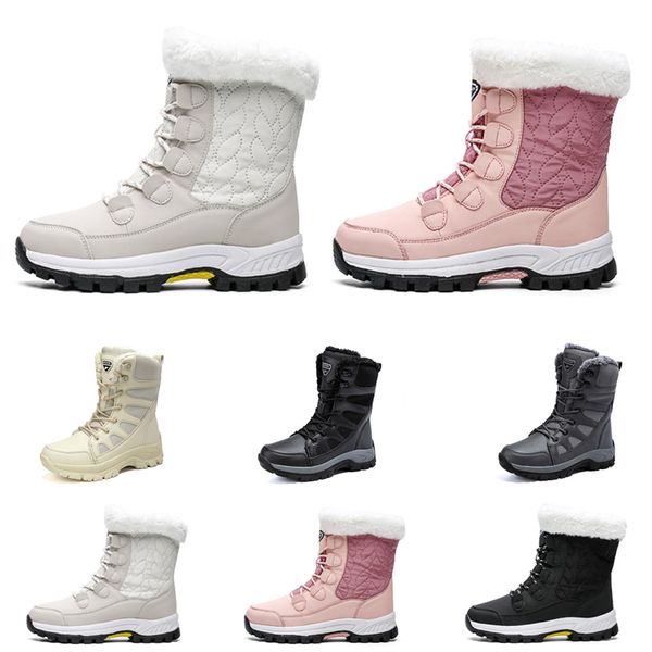 

discount winter boots men shoes women pink outdoor snow warm plush boot soft breathable mens womens trainers sports sneakers, Black