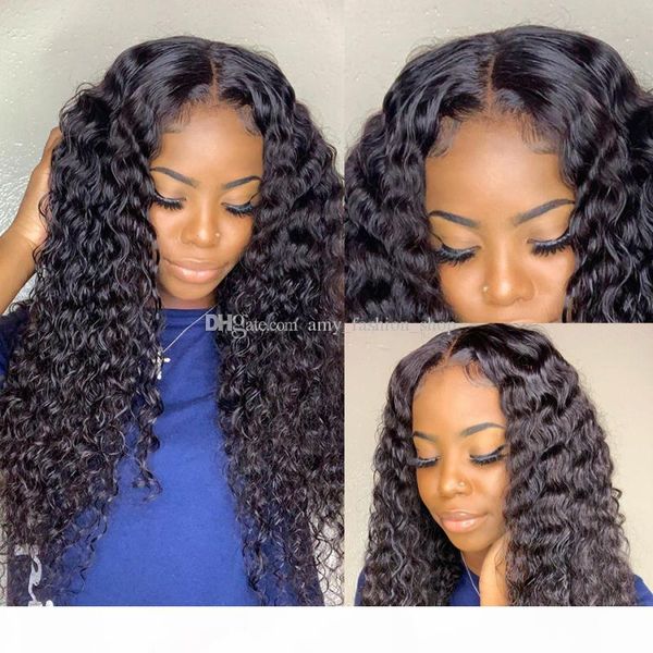 

human hair wigs lace front brazilian malaysian indian curly hair silk base wig remy virgin hair lace front wigs for black women, Black;brown