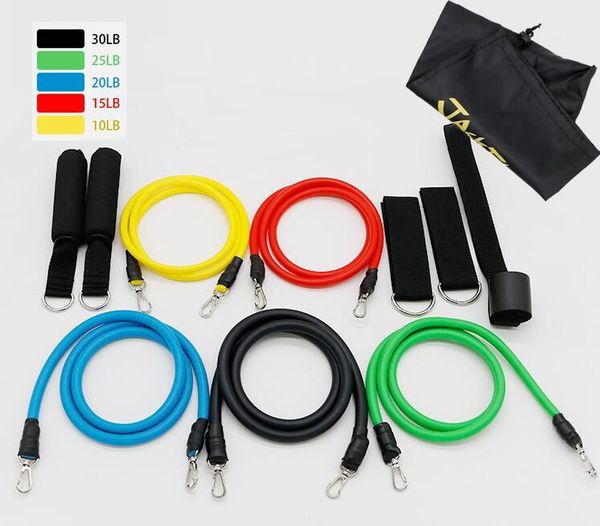 

resistance bands 100lb string chest developer expander wall pulley1