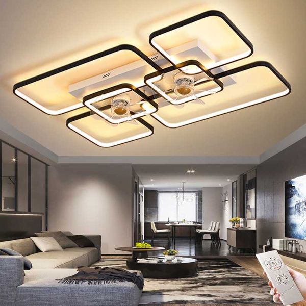 

ceiling fans fan light adjustable wind speed chandelier dimmable 3000k-6000k invisible simple modern atmosphere silent household lamp