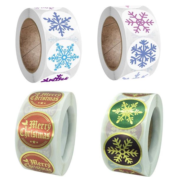 

gift wrap 500pcs christmas snowflake stickers halloween envelope sealing card packing label stationery box wrapping xmas party decor