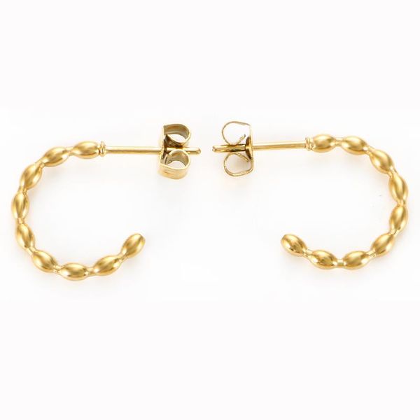 

stud fashion c shaped earrings twisted for women jewelry gift, Golden;silver