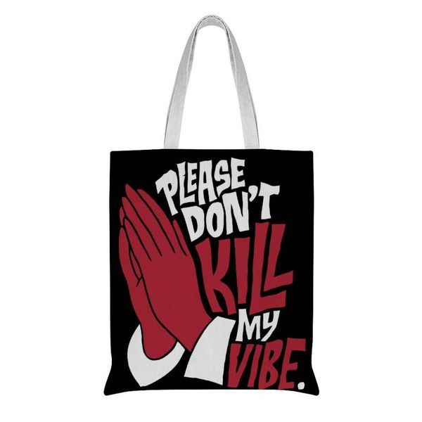 

storage bags y2k bag tote black jute women's fabric handbag large capacity big goth handle linen eco hand cute cloth