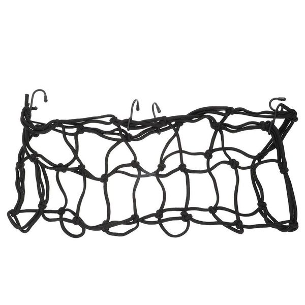 

car organizer 2pcs motorcycle luggage net bags practical elastic helmet storage nets (black)