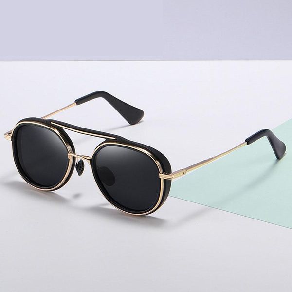 

sunglasses fashion steampunk round metal men women polarized vintage driving sun glasses uv400 meminino masculino, White;black