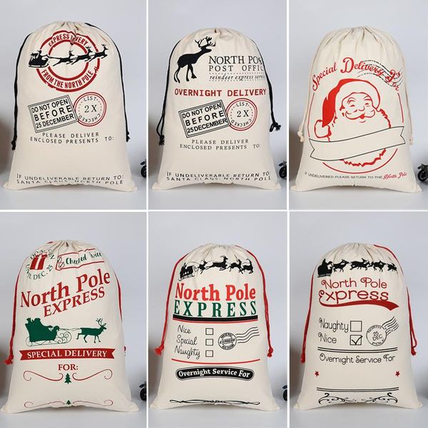 

christmas decorations personalised sacks stocking xmas gift bag santa cotton linen sack holder drawstring candy pouch favor