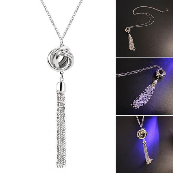 

chains ethnic style choker necklace with long tassel personality clavicle chain for women girls jewelry gift nov99, Silver