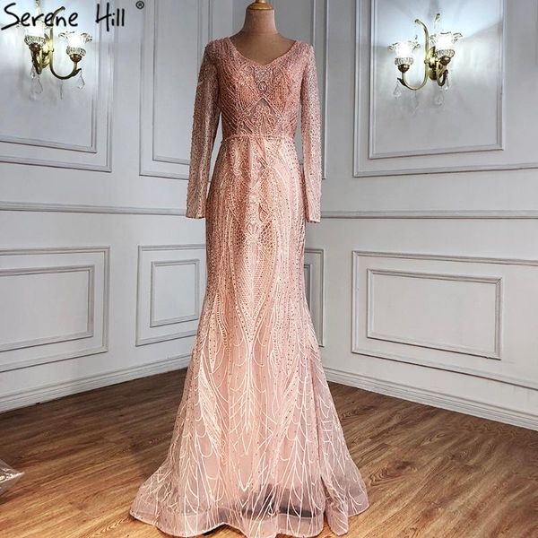 

party dresses serene hill pink muslim luxury evening gowns 2021 mermaid beaded elegant for women wedding la71182, White;black