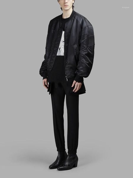

men's casual pants pocket slim feet fashion urban leisure trend youth black series