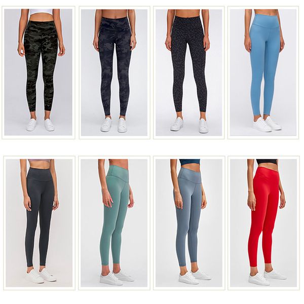 

yoga pants for women high waist highly elastic flexible fabric lightweight nude feeling yoga pants fitness wear ladies leggings l-097, White;red