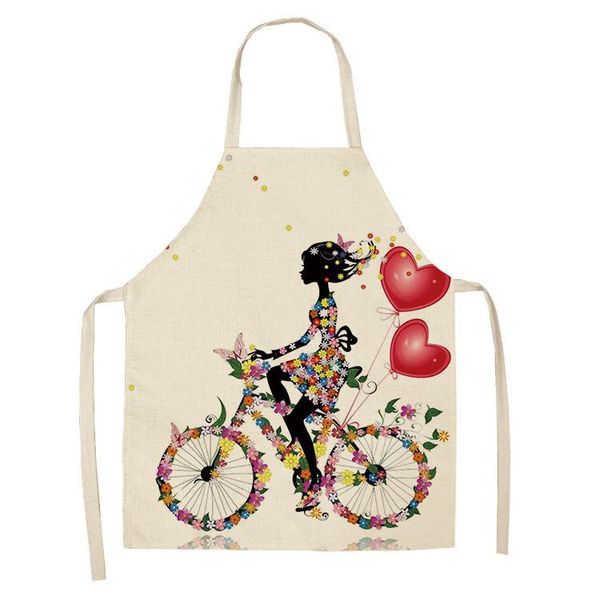 

aprons beautiful woman apron kitchen printed sleeveless linen for men women home cleaning tools 68*55cm