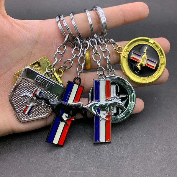 

keychains 3d metal car key ring gold and silver keychain for frod focus 2 3 mustang auto shelby accessories