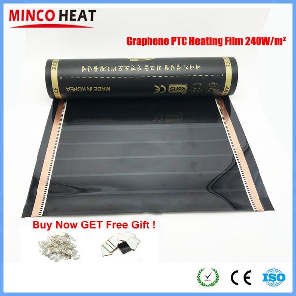 

smart home control 30/50/100m2 high glass graphene ptc heating film korea energy saving infrared electric warm floor