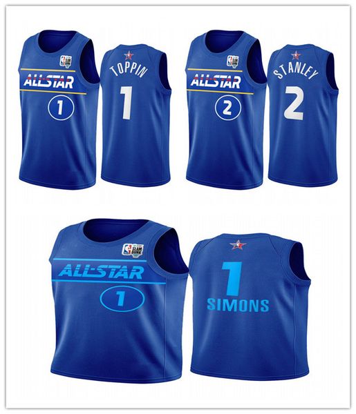 

cassius stanley anfernee simons obi in at&t slam dunk 2021 all star eastern basketball jersey, Black