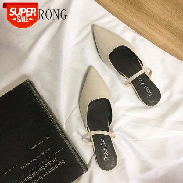 

women sandals pu leather pointed toe female shoes summer 2019 new fashion comfortable flat elastic band shoes ladies #ey65, Black