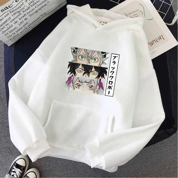 

men's hoodies & sweatshirts 2021 funny black clover sleeve sweatshirt manga clothes