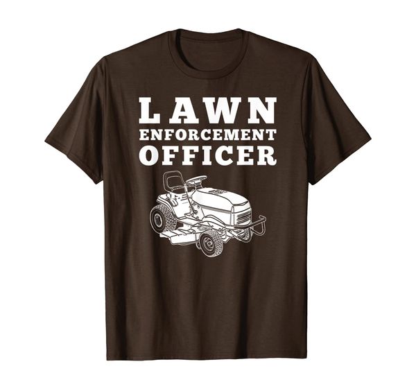 

Lawn Enforcement Officer Mowing T-Shirt, Funny Lawnmower Tee, White;black