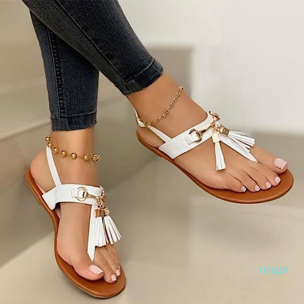 

2021 women summer sandals fashion clip toe beach casual bohemia tassel ladies shoes woman pu leather female comfort flip flops, Black