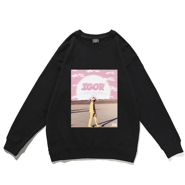 

men's hoodies & sweatshirts personality golf wang igor tyler the creator sweatshirt men women hip hop trend harajuku fashion oversized, Black