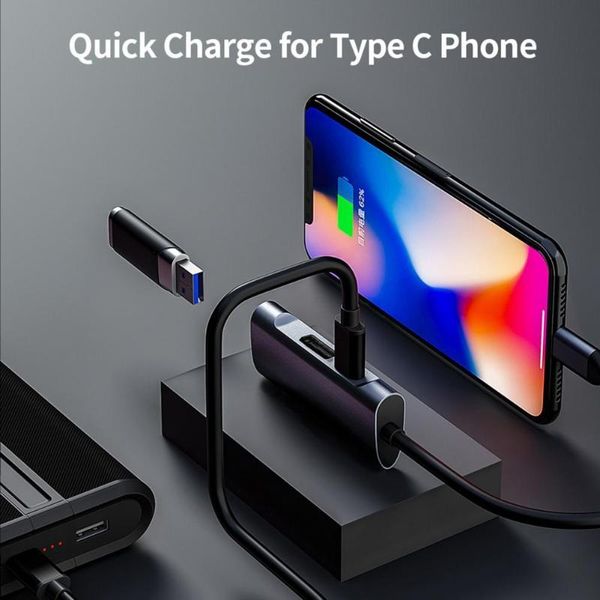 

hubs usb c hub durable sliver grey universal displayport pd 60w 2.0 type-c converter for computer