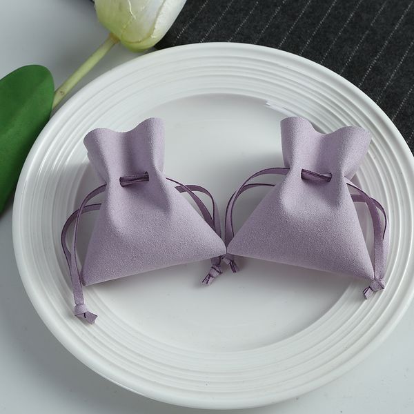 

20pcs microfiber bag small jewelry drawstring pouches business packaging microfiber ring earrings gift bags for christmas party light purple, Pink;blue