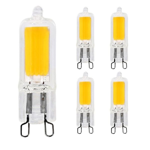 Super Bright G9 LED lâmpada 6W 9W 12W15W 220V Lâmpada de vidro constante luzes de luzes de luz LEDs iluminação bulbos de espiga 10 pcs