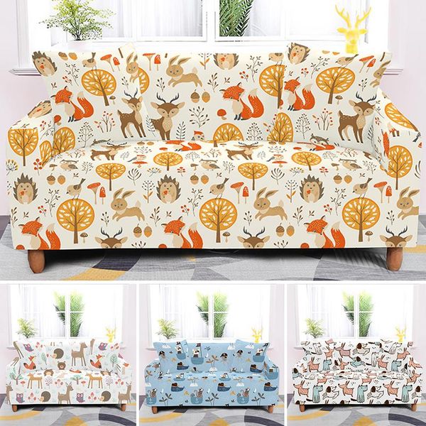 

chair covers cartoon animal sofa cover for living room corner slipcovers elastic stretch sectional l shape couch 1/2/3/4 seat
