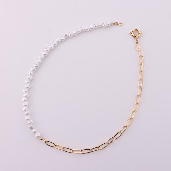 

chains states pearl jewelry side holes sailor ladies fashion buckles sautoir chain necklace, Silver