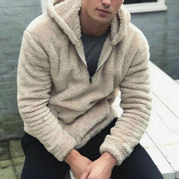 

men's hoodies & sweatshirts selling product in 2021 fashion hooded pullover sweatshirt casual plush long sleeve clothing, Black