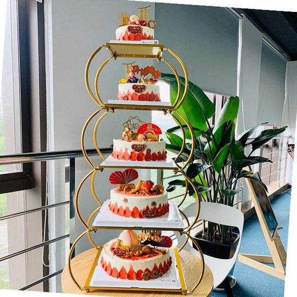 

other bakeware 1pcs 3tier-6 tiers cup cake stand tray home decoration dessert table party suppliers tools with lace edge baking