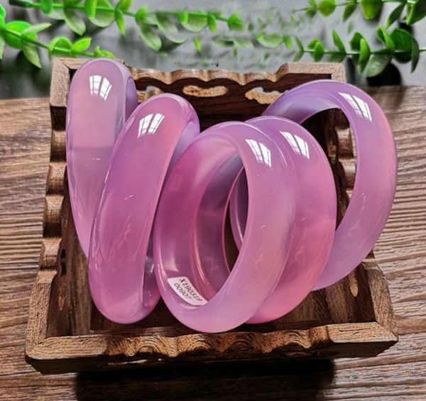 

bangle 100%natural pink jade handcarved real bracelets natural stone women add certificate, Black