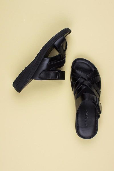 

slippers genuine leather black women 's dp05-0252