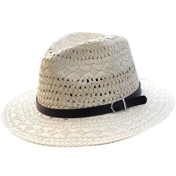 

stingy brim hats hollow straw hat cowboy western beach felt sun party cap for men women summer jazz, Blue;gray
